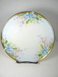 Antique J&C Jaeger Bavaria Plate Blue Floral Gold Gilt